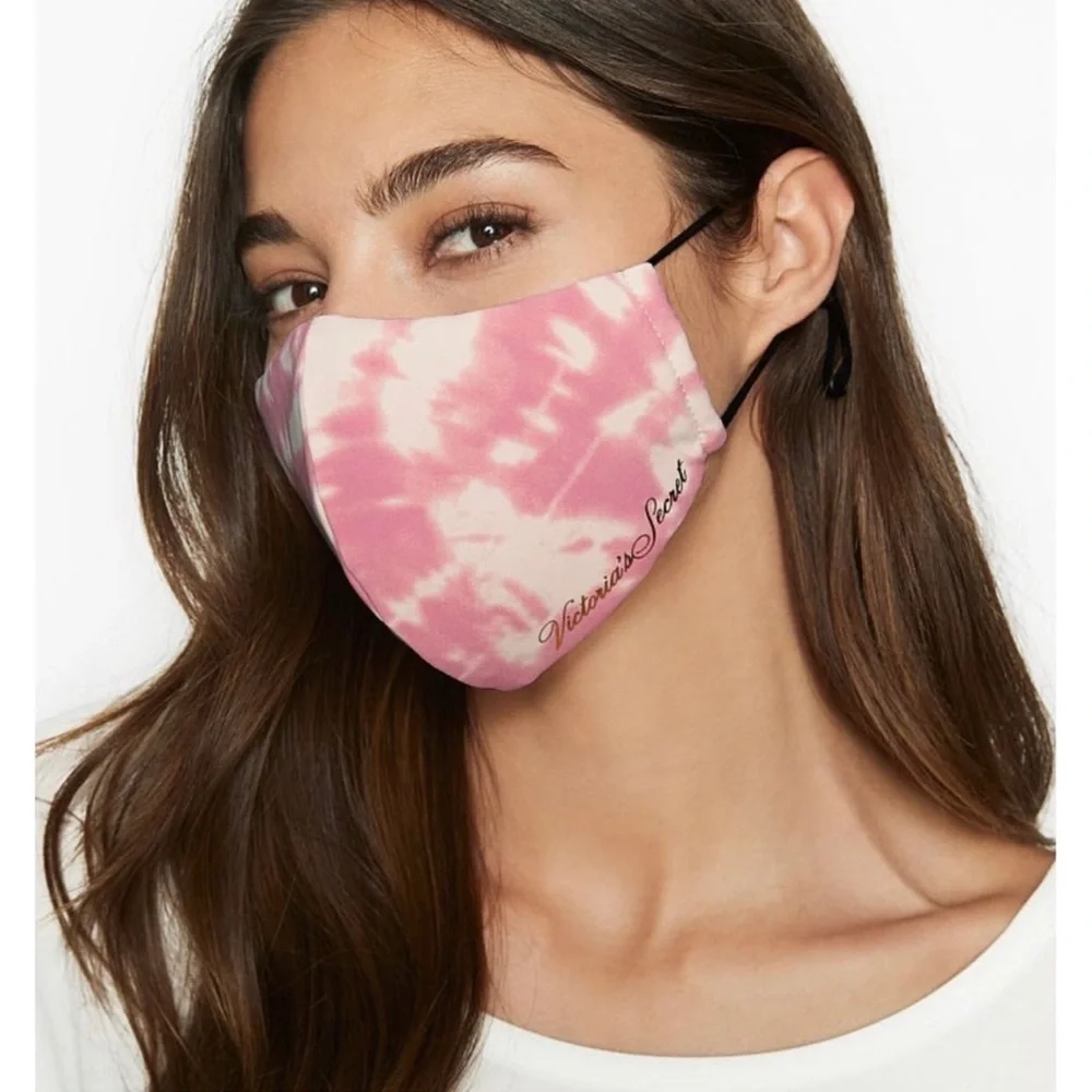 VICTORIAS SECRET REUSABLE FACE MASK pink tie-dye